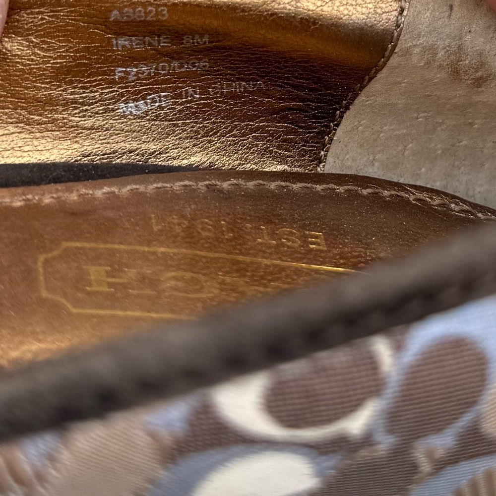 Coach Irene mini c's logo wedge heels women's size 8 preloved - Picture 8 of 9